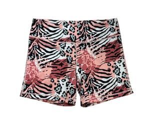 IAB MFG Animal Print Pink Black Bike Shorts Size Large